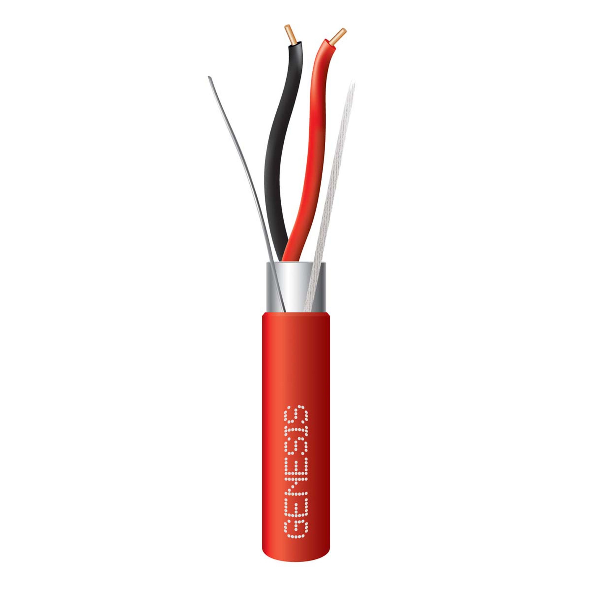 Bobina de 305 Metros de Alambre / 2 x 16 AWG / Riser / Para Aplicaciones de Incendio FPLR / Blindado Sólido Color Rojo