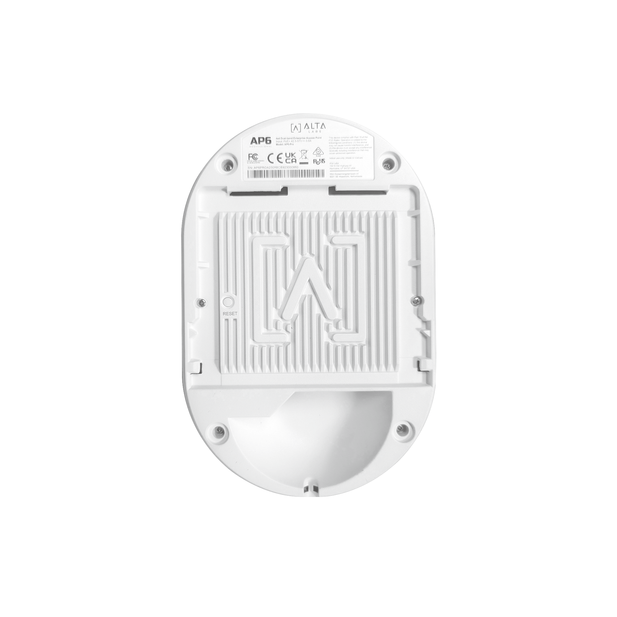 AP6-PRO - Punto de Acceso Wi-Fi 6 de 6.3 Gbps para 350 Usuarios / MU-MIMO 4X4 / Adopción Fácil por Bluetooth / Para Interior / Montaje Rápido QuickMount™ para Techo o Pared / DPI para Bloqueo de Aplicaciones / Equipo de USA