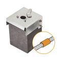 Molde de grafito vertical unión lineal de cable 4/0 AWG (pasante) con cable 4/0 AWG (terminal).