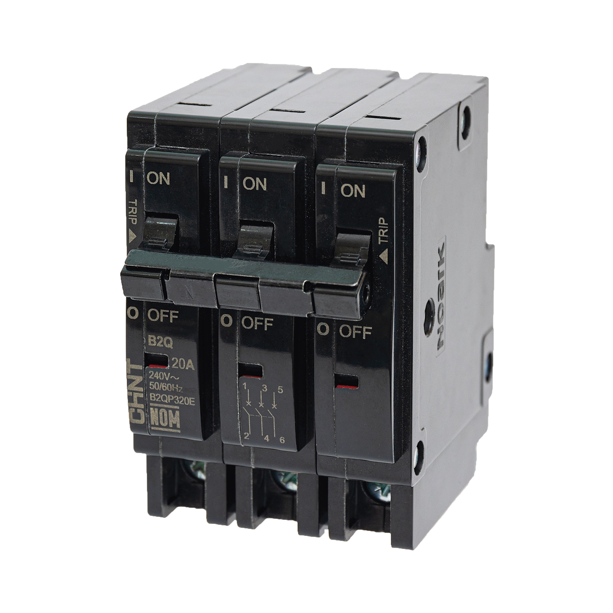 MCB - Interruptor Termomagnético Enchufable, Serie: B2Q, 3P, 15A, 240V (SKU:1002294)