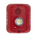 Sirena con Lámpara LED Estroboscópica / a 2 Hilos / Montaje en Pared / 24 Vcd / Configuración Estroboscópica Seleccionable / Texto en Inglés / Color Rojo