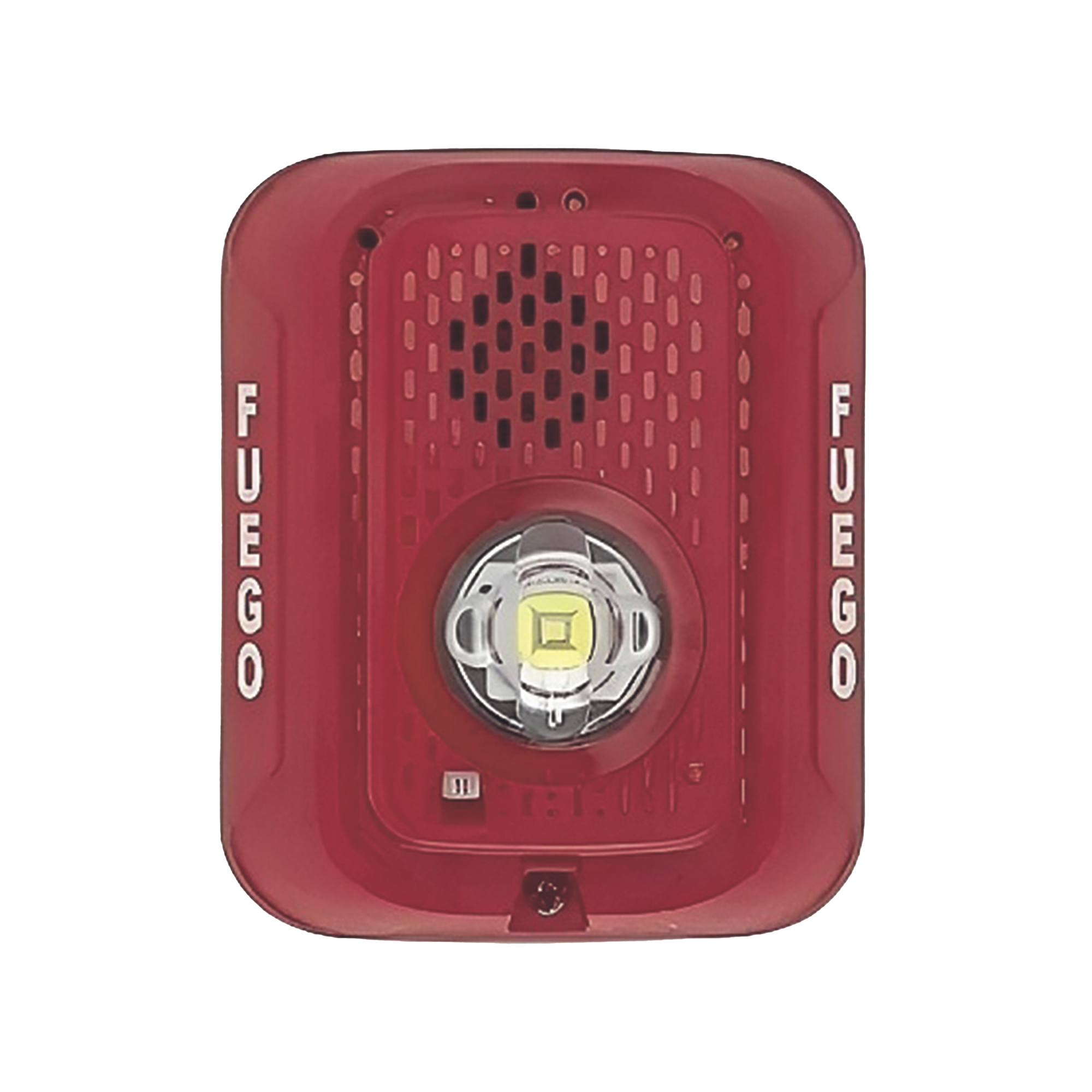 Sirena con Lampara LED Estroboscópica / 2 hilos / Montaje en Pared / Color Rojo / Configuración Estroboscópica Seleccionable