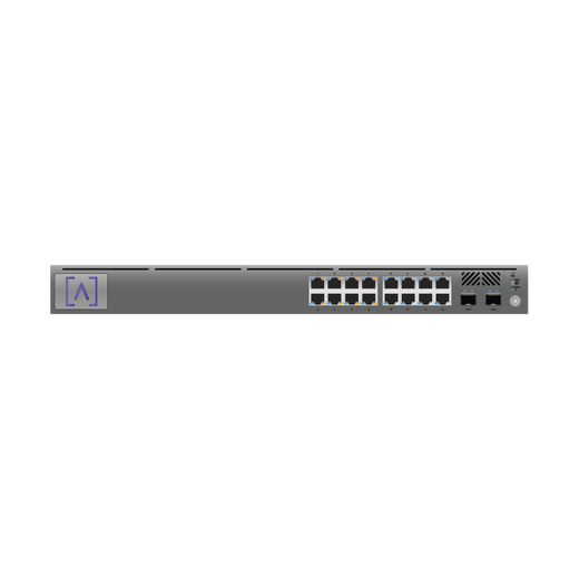 S16-POE - Switch Gigabit PoE+ Administrable / 16 puertos 10/100/1000 Mbps + 2 Puertos SFP Uplink / Presupuesto PoE hasta 120W / Administración Gratuita en la Nube