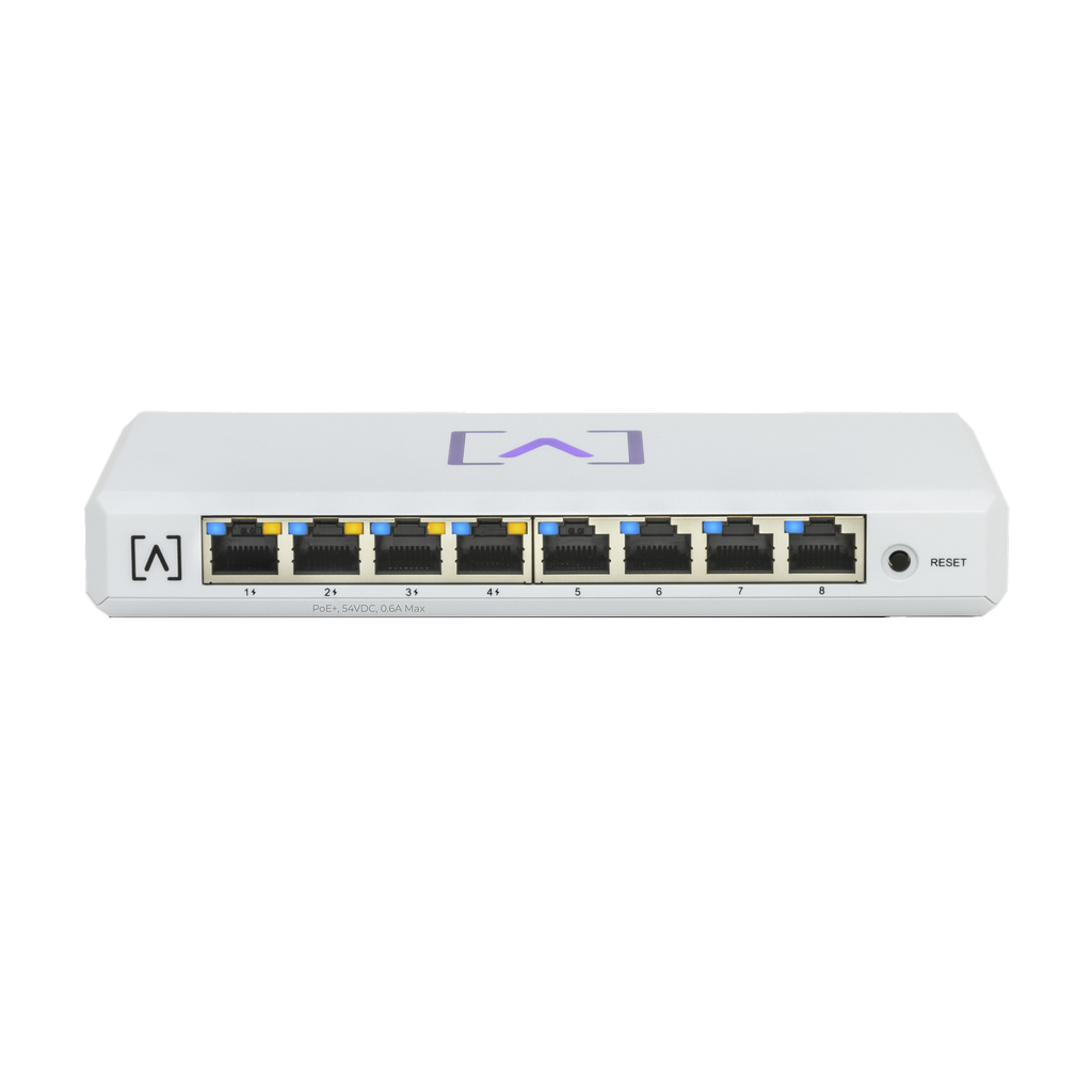 S8-POE - Switch Gigabit PoE+ Administrable / 8 puertos 10/100/1000 Mbps (4 de ellos PoE+ 802.3af/at) / Hasta 60W / Administración nube gratuita / Presupuesto de 60W