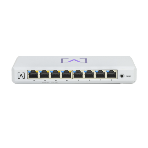 S8-POE - Switch Gigabit PoE+ Administrable / 8 puertos 10/100/1000 Mbps (4 de ellos PoE+ 802.3af/at) / Hasta 60W / Administración nube gratuita / Presupuesto de 60W