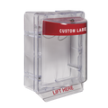 Cubierta Protectora Serie Stopper II® De Policarbonato, Con Bocina, Espaciador Transparente, Montaje en Superficie, Etiqueta Personalizada